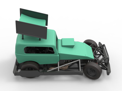 New Zealand Superstock car while turning Scale 1 to 25 3D-printmodel