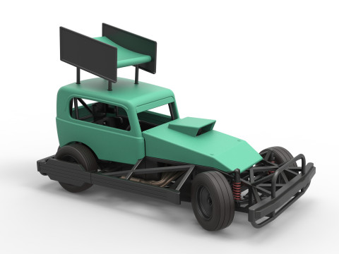 New Zealand Superstock car while turning Scale 1 to 25 3D-printmodel