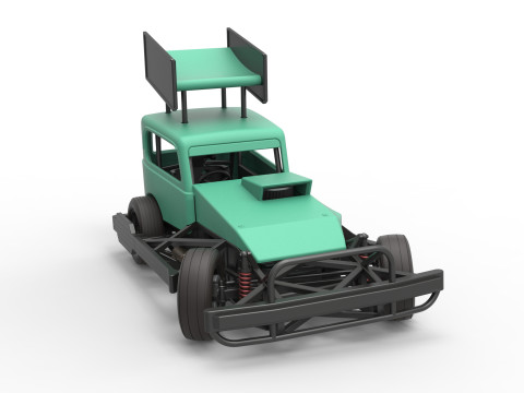 New Zealand Superstock car while turning Scale 1 to 25 3D-printmodel