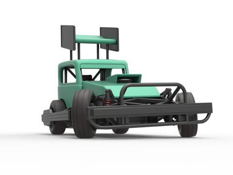New Zealand Superstock car while turning Scale 1 to 25 3D-printmodel