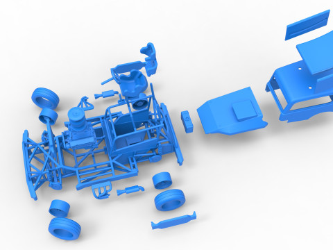 New Zealand Superstock car while turning Scale 1 to 25 3D-printmodel