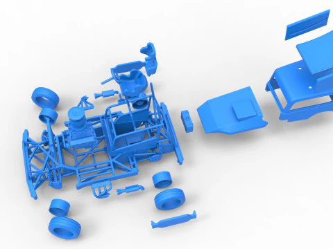 New Zealand Superstock car while turning Scale 1 to 25 3D Print Model