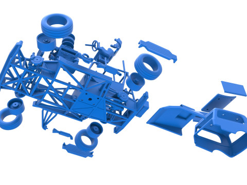 New Zealand Superstock car while turning Scale 1 to 25 3D-printmodel