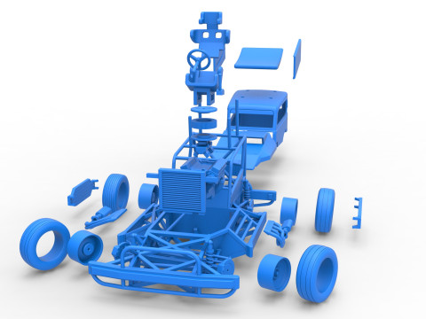 New Zealand Superstock car while turning Scale 1 to 25 3D-printmodel