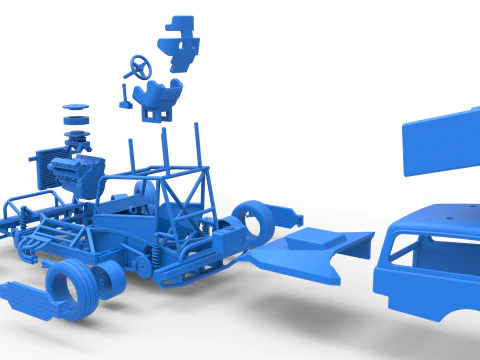 New Zealand Superstock car while turning Scale 1 to 25 3D Print Model