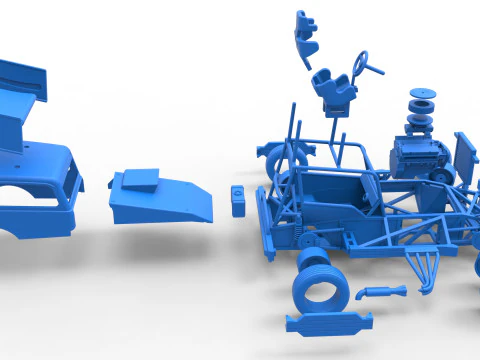 New Zealand Superstock car while turning Scale 1 to 25 3D Print Model