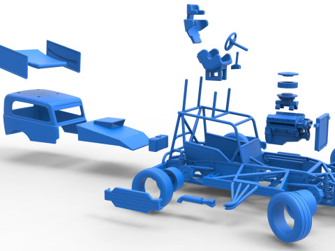 New Zealand Superstock car while turning Scale 1 to 25 3D-printmodel