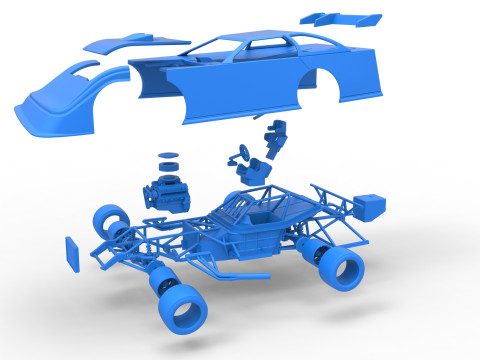 Super Dirt Late model for Pavement Scale 1 to 25 Modèles 3D en vedette