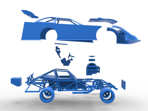 Super Dirt Late model for Pavement Scale 1 to 25 Modèles 3D en vedette