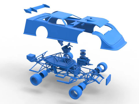 Super Dirt Late model for Pavement Scale 1 to 25 3D Print Model