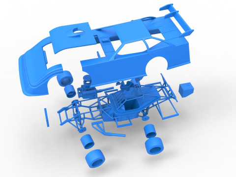 Super Dirt Late model for Pavement while turning Scale 1 to 25 3D Print Model