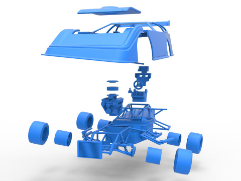 Super Dirt Late model for Pavement while turning Scale 1 to 25 3D Print Model