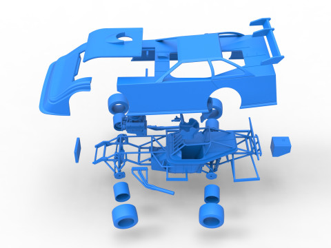 Super Dirt Late model for Pavement while turning Scale 1 to 25 3D Print Model