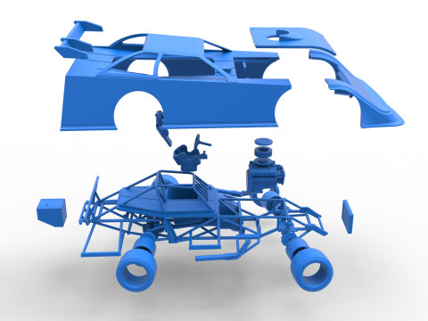 Super Dirt Late model for Pavement while turning Scale 1 to 25 3D Print Model
