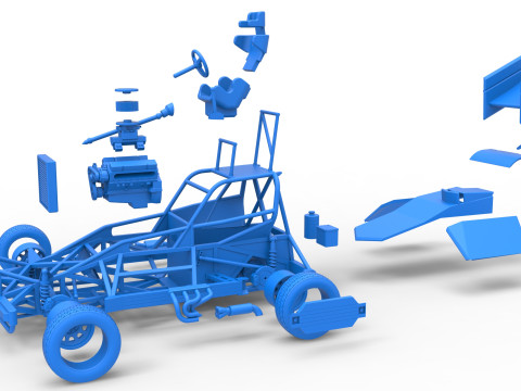 New Zealand Superstock car Version 2 Scale 1 to 25 3D Принт Модель