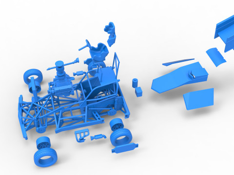 New Zealand Superstock car Version 2 Scale 1 to 25 3D Принт Модель