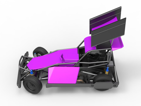 New Zealand Superstock car while turning Version 2 Scale 1 to 25 3D Print Model