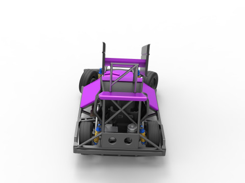 New Zealand Superstock car while turning Version 2 Scale 1 to 25 3D Print Model