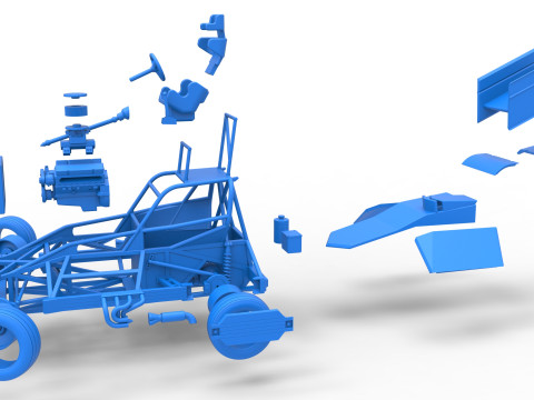 New Zealand Superstock car while turning Version 2 Scale 1 to 25 3D Print Model