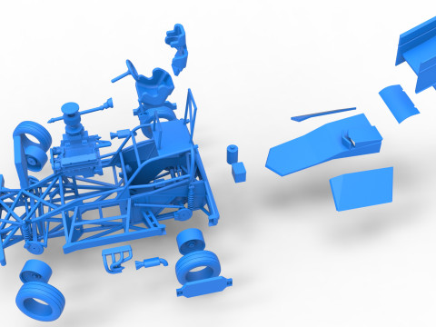 New Zealand Superstock car while turning Version 2 Scale 1 to 25 3D Print Model