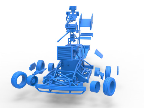 New Zealand Superstock car while turning Version 2 Scale 1 to 25 3D Print Model