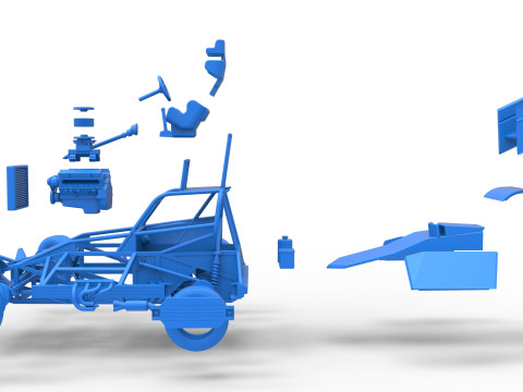 New Zealand Superstock car while turning Version 2 Scale 1 to 25 3D Print Model