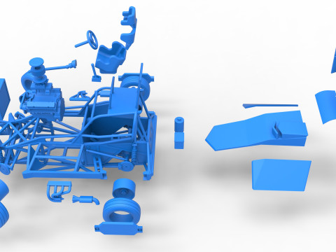 New Zealand Superstock car while turning Version 2 Scale 1 to 25 3D Print Model