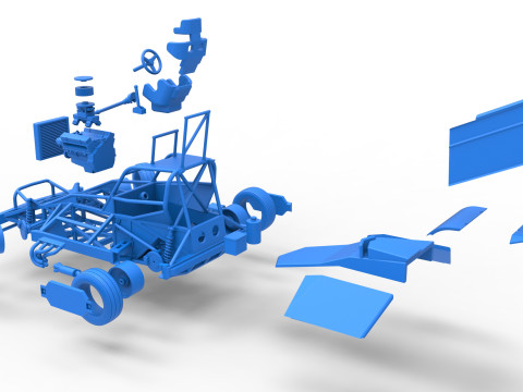 New Zealand Superstock car while turning Version 2 Scale 1 to 25 3D Print Model