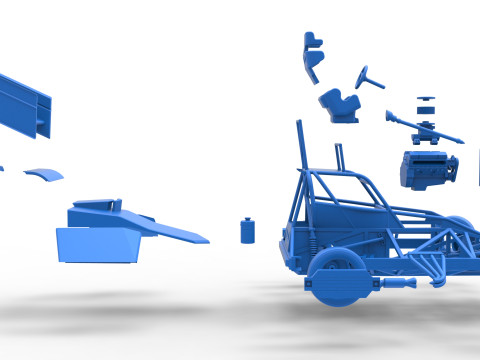 New Zealand Superstock car while turning Version 2 Scale 1 to 25 3D Print Model