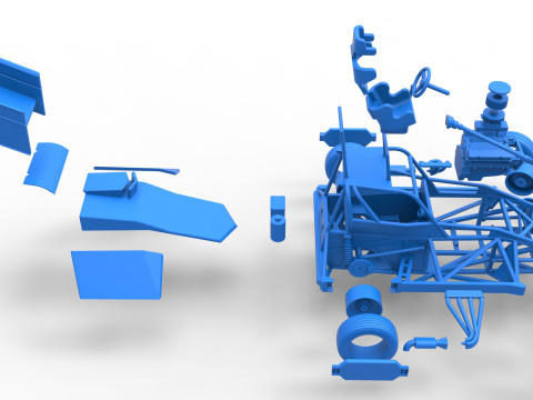 New Zealand Superstock car while turning Version 2 Scale 1 to 25 3D Print Model