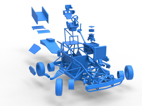 New Zealand Superstock car while turning Version 2 Scale 1 to 25 3D Print Model