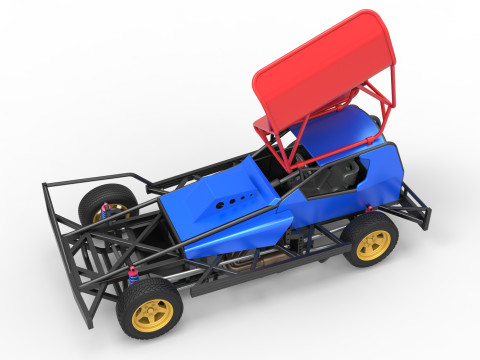 BriSCA Formula 1 Stock Car for Dirt Scale 1 to 25 3D Принт Модель