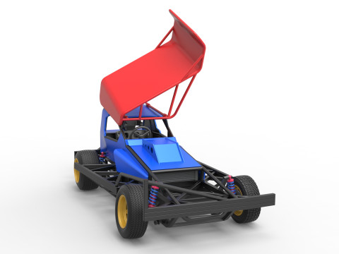 BriSCA Formula 1 Stock Car for Dirt Scale 1 to 25 3D Принт Модель