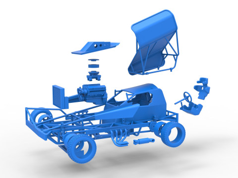 BriSCA Formula 1 Stock Car for Dirt Scale 1 to 25 3D Принт Модель