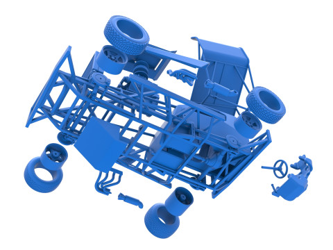 BriSCA Formula 1 Stock Car for Dirt Scale 1 to 25 3D Принт Модель