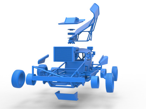 BriSCA Formula 1 Stock Car for Dirt Scale 1 to 25 3D Принт Модель