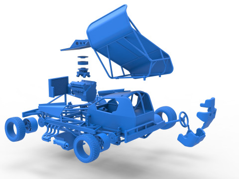 BriSCA Formula 1 Stock Car for Dirt Scale 1 to 25 3D Принт Модель