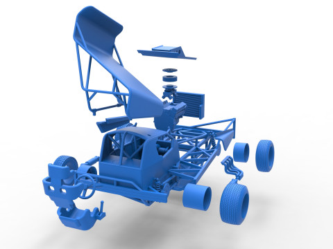 BriSCA Formula 1 Stock Car for Dirt Scale 1 to 25 3D Принт Модель