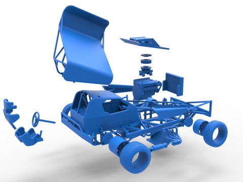 BriSCA Formula 1 Stock Car for Dirt Scale 1 to 25 3D Принт Модель