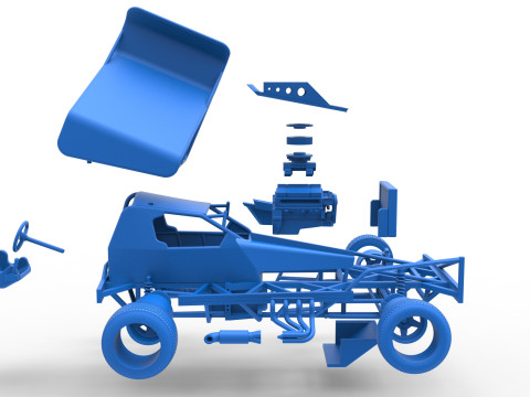 BriSCA Formula 1 Stock Car for Dirt Scale 1 to 25 3D Принт Модель