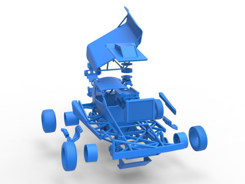 BriSCA Formula 1 Stock Car for Dirt Scale 1 to 25 3D Принт Модель