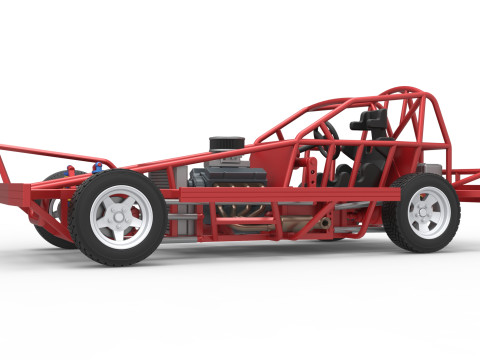 BriSCA Formula 1 Stock Car Base for Dirt Scale 1 to 25 3Dプリントモデル
