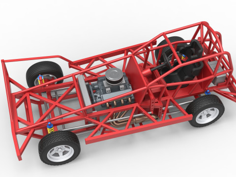 BriSCA Formula 1 Stock Car Base for Dirt Scale 1 to 25 3Dプリントモデル