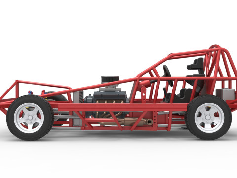 BriSCA Formula 1 Stock Car Base for Dirt Scale 1 to 25 3Dプリントモデル