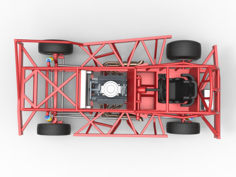 BriSCA Formula 1 Stock Car Base for Dirt Scale 1 to 25 3Dプリントモデル