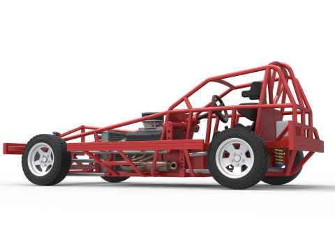BriSCA Formula 1 Stock Car Base for Dirt Scale 1 to 25 3Dプリントモデル