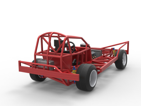 BriSCA Formula 1 Stock Car Base for Dirt Scale 1 to 25 3Dプリントモデル