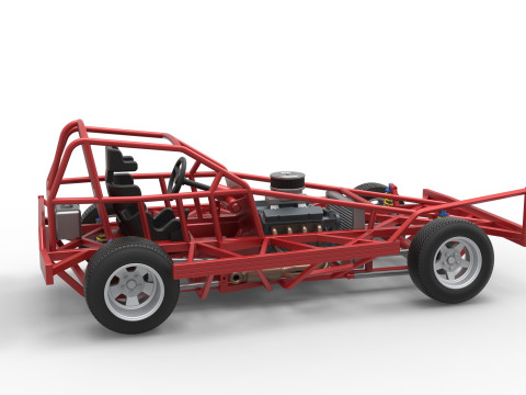 BriSCA Formula 1 Stock Car Base for Dirt Scale 1 to 25 3Dプリントモデル