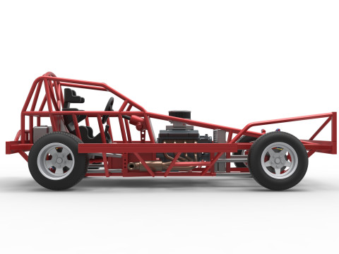 BriSCA Formula 1 Stock Car Base for Dirt Scale 1 to 25 3Dプリントモデル