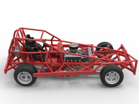 BriSCA Formula 1 Stock Car Base for Dirt Scale 1 to 25 3Dプリントモデル